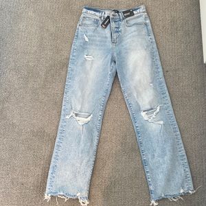 Express modern straight super high rise jeans